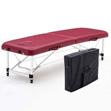 Camas de Masaje Tabla de Masaje portátil Beauty Table Sofá Cama Plegable Therapy Therapy Reiki Tattoo Salon Beauty SPA Sofá (Color : Red, Size : 185 * 60 * 48-73 cm)