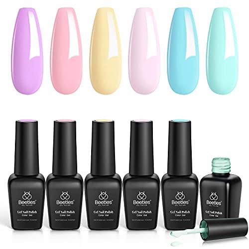 Beetles Pastel Gel Nail Polish Set - Spring Summer Gel Polish, Soak Off Gel Polish Set, Nail Lamp Required, 7.3ml Each Bottle Easter Decorations Nail Art Gifts Box