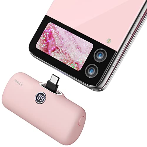 Cargador portátil, PD USB C Power Bank [actualización 2023] batería de carga rápida pequeña con visualización LED compatible con Samsung S23, S22, S20, S10, Note 20/10, LG, teléfonos Android, rosa