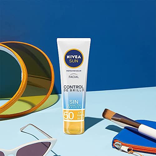 Nivea Sun Protector Solar Facial Control De Brillo Fps 50+, 50ml