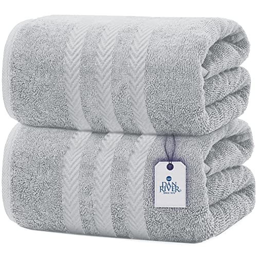 Juego de 2 toallas de baño 100 % algodón, toallas de baño suaves, toallas de baño de gran tamaño, toallas de baño de secado rápido, toallas de baño absorbentes, toallas de baño de spa, hotel, juego de toallas de baño de talle alto, 35 x 70 pulga