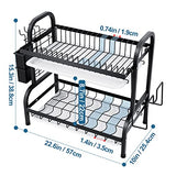 Escurridor de Trastes,  Estante para secar platos con escurridor, estante de acero inoxidable con juego de escurridor, soporte para utensilios, soporte para tabla de cortar, estantes para platos para