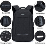 Mochila para portátil, Mochila antirrobo Unisex con Bloqueo Mochila portátil Delgada con Puerto de Carga USB y Puerto para audífonos para Mujeres y Hombres, hasta 15.6 Pulgadas (negro)