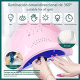 Luz de uñas LED 48w gel polish luz de gel profesional con 3 temporizadores luz de curado de mango portátil para sensor de uñas y dedos de los pies (rosa), ZJD