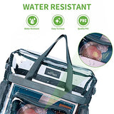 Bolsa transparente aprobada por estadios, resistente al frío, ligera e impermeable, bolsa transparente y bolsa transparente para gimnasio, bolsa de mano transparente para el trabajo, juegos deportivos y conciertos, 12 x 12 x 6 (gris)