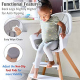 Silla alta para bebé con doble bandeja extraíble para bebé/bebés/niños pequeños, silla alta de madera 3 en 1, silla elevadora/silla | crece con tu hijo | Patas ajustables | Diseño moderno de madera | Fácil de montar