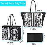 Bolsa de neopreno grande para playa, para mujer, piscina, gimnasio, bolsa de viaje, B5-leopardo, L