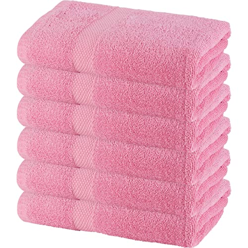 Toallas pequeñas de algodón suave de 22 x 44 pulgadas, toallas rosas para spa, piscina y gimnasio, ligeras y extremadamente absorbentes, de secado rápido