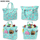 Bolsa grande de playa para mujer, impermeable, a prueba de arena, con cierre, para piscina, gimnasio, viajes, con bolsillo húmedo, Verde, Blanco, X-Large