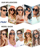 SOJOS anteojos de sol polarizadas redondas retro para mujeres y hombres, clásicas clásico Sunnies SJ2069, Beige Tortoise/Gris, Mediano