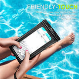 Soporte Flotante para teléfono Impermeable, Funda Flotante para teléfono con Pulsera de cordón Compatible con iPhone 14, 13, 12, 11 Pro MAX X/XR/XS MAX, 8/7/SE 3, Samsung S21/S10/S9/S8, Negro