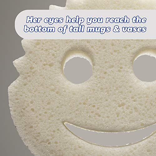 Scrub Daddy Esponja y estropajo de doble cara, sin tintes, limpiador sin arañazos para platos y hogar, resistente al olor, suave en agua tibia, firme en frío, limpieza profunda, apto para lavavajillas, 1 unidad