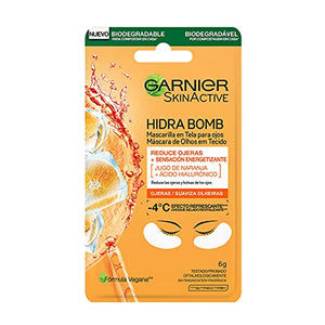 Garnier Skin Naturals Face Mascarilla facial en tela para ojos anti arrugas con naranja, hidra bomb de garnier, 1 pza Naranja