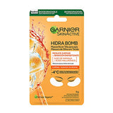 Garnier Skin Naturals Face Mascarilla facial en tela para ojos anti arrugas con naranja, hidra bomb de garnier, 1 pza Naranja