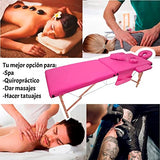 Cama Para Masajes Portatil Mesa Camilla Para Spa Plegable, Cama Camilla Masajes Profesional Portátil Plegable, Camilla Para Masajes Mesa Cama Tatuar Portatil soporta hasta 250 Kilos (Rosa)