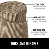 Gorilla Grip Revestimiento Original para Cajones y Estantes, Agarre Fuerte, No Adhesivo, Instalación Más Fácil, Rollo de 12 Pulgadas X 20 Pies, Revestimientos Resistentes y Duraderos, Beige