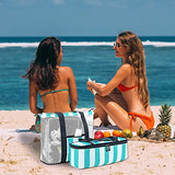 Bolsa de playa de malla con enfriador aislado, bolsas de piscina desmontables para mujer, turquesa (A Turquoise), Grande