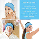 Whaline 4 diademas de spa, para maquillaje, tela de rizo elástica para deportes, yoga, ducha (azul)