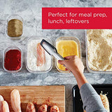 Rubbermaid Juego de almacenamiento de alimentos brillantes a prueba de fugas, recipientes de plástico de 9.6 tazas con tapas, apto para microondas y lavaplatos, paquete de 2, transparente