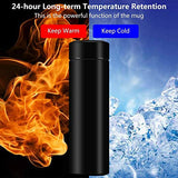 Termo Inteligente 500 ML,Salandens Botella De Agua Mantiene Frío 6 Horas, Caliente 6 Horas,Termo Acero Inoxidable,Pantalla Led Táctil Inteligente Con Temperatura,Termo Para Cafe Con Tapa Hermética.