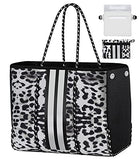 Bolsa de neopreno grande para playa, para mujer, piscina, gimnasio, bolsa de viaje, B5-leopardo, L