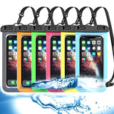 Paquete de 6 bolsas universales impermeables para teléfono, funda impermeable para teléfono grande, bolsa seca IPX8, deportes al aire última intervensión, para Apple iPhone 14, 13, 12, 11 Pro Max XS Max XR X 8 7 6 Plus SE, Samsung S21 S20 S10, Note, hasta