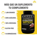 EVOLUTION. Proteína de Suero de Leche, WP100, Whey Protein, 1400 Gramos (Sabor Chocolate)