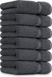 Toallas de mano gris de alta calidad, 100% algodón peinado hilado en anillo, ultra suaves y altamente absorbentes, 600 g/m², toallas de mano extragrandes de 16 x 28 pulgadas, toallas de mano de calidad de hotel y spa (paquete de 6)