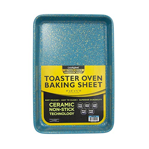 (Blue Granite) - casaWare 9 x 15cm x 1.9cm Toaster Oven Ultimate Series Commercial Weight Ceramic Non-Stick Coating Baking Pan (Blue Granite)