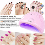 Luz de uñas LED 48w gel polish luz de gel profesional con 3 temporizadores luz de curado de mango portátil para sensor de uñas y dedos de los pies (rosa), ZJD