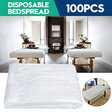 100 sábanas desechables para mesa de masaje, impermeable, para masajes, depilación facial y tratamientos corporales, perfectas para salones de belleza profesionales, clubes de spa, clubes de masaje (89,9 x 180 cm)