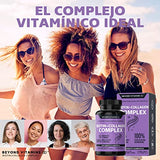 Biotina + Colágeno + 15 Ingredientes y Vitaminas - Cabello Piel Uñas - Suplementos formulados por científicos con alta potencia y absorción - 100% Dosis de Biotina Recomendada - Sin Gluten - Ingredientes NON GMO - Capsulas para 60 dias (60 cápsulas)