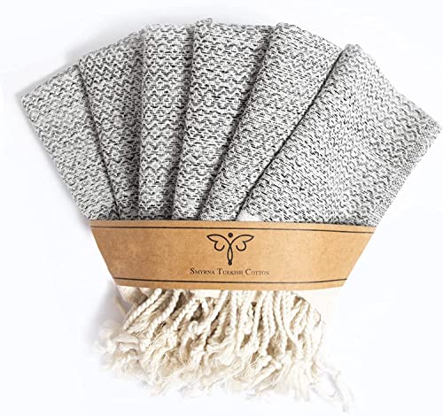 Paquete de 6 paños de lavado, 100% algodón natural, 12 x 17 pulgadas, toallas de baño versátiles para baño, hotel, spa, ultra suaves, absorbentes, prelavadas y de secado rápido (gris)