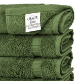 Hotel & SPA Quality, Highly Absorbent 100% Cotton Hand Towels (6 Pack, Moss)