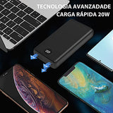 Power Bank 20000mAh Batería Externa Carga Rápida 20 W PD Con Pantalla LED Cargador Portátil con Cable Tipo C 3 Salidads USB de Alta Velocidad Compatible para iPhone 13 Samsung Xiaomi Huawei iPad Tableta[2022 Versión] Muy adecuado para regalar