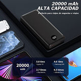 Power Bank 20000mAh Batería Externa Carga Rápida 20 W PD Con Pantalla LED Cargador Portátil con Cable Tipo C 3 Salidads USB de Alta Velocidad Compatible para iPhone 13 Samsung Xiaomi Huawei iPad Tableta[2022 Versión] Muy adecuado para regalar