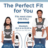 Portabebés de todas las posiciones con soporte lumbar (12-45 libras), gris perlado, algodón premium