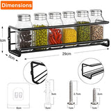 Especiero de Cocina, 2 Piezas Organizador para Especias Sin Taladrar de Autoadhesivo, Metal Organizador para Especias de Pared con Tornillo, Almacenamiento de Especias para Cocina, Gabinete