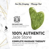 Gua Sha Jade Productos para el cuidado de la piel facial, rodillo facial Gua Sha, herramientas faciales Gua Sha y masajeador facial Herramienta GuaSha para rostro, herramientas de masaje Gua Sha, herramientas faciales Masajeador facial de piedra Jade Gua