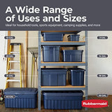 Rubbermaid Roughneck Bolsas de Almacenamiento de 25 galones, contenedores apilables Grandes y duraderos, Ideales para organización de cochera, Ropa y más, Paquete de 4