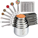 Stainless Steel Measuring Cups and Spoons Set: 7 Cup and 7 Spoon Metal Sets of 14 for Dry Measurement - Home Kitchen Gadget, Tool & Utensils for Cooking & Baking - Perfect Wedding or Housewarming Gift