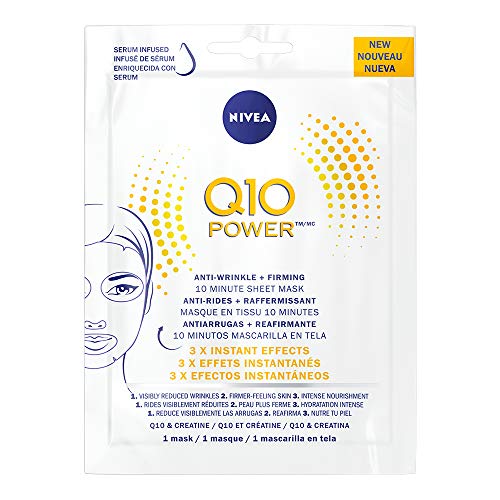 NIVEA Nivea Q10 Power Antiarrugas + Reafirmante 10 Minutos Mascarilla En Tela, color, 40.6 ml