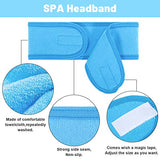 Whaline 4 diademas de spa, para maquillaje, tela de rizo elástica para deportes, yoga, ducha (azul)