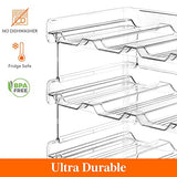 Lifewit Organizador apilable de botellas de agua para clóset, congelador, despensa, soporte para vasos de plástico, estantes de vino para almacenamiento de mesa de cocina, clóset, oficina, paquete de 4, cada estante tiene capacidad para 3 recipientes