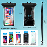 Funda impermeable para teléfono celular, flotante, IPX8, impermeable, bolsa seca para iPhone 13 Pro Max Mini 12 11 SE XS XR 8 Galaxy hasta 6.9 pulgadas, para playa, buceo, surf, esquí (paquete de 2)