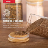 Juego de 8 Recipientes Herméticos de Cristal con Tapa de Madera de Bambú para Almacenamiento de Condimentos y Especies