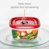 Rubbermaid Easy Find - Recipientes de almacenamiento de alimentos con tapas ventiladas, juego de 21 (42 piezas en total), rojo