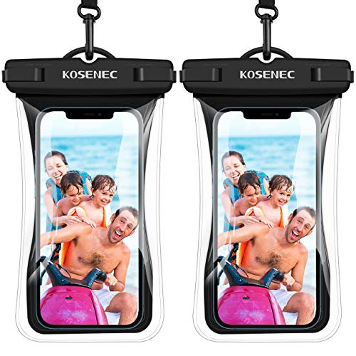 Funda impermeable para teléfono celular, flotante, IPX8, impermeable, bolsa seca para iPhone 13 Pro Max Mini 12 11 SE XS XR 8 Galaxy hasta 6.9 pulgadas, para playa, buceo, surf, esquí (paquete de 2)