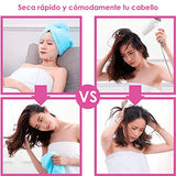 Toalla de Microfibra para Cabello 2 Pack; Secado de Pelo Rápido; Gorro Absorbente de Agua para Mujeres; Turbante Suave de Baño con Botones (Rosa + Azul)