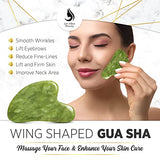 Gua Sha Jade Productos para el cuidado de la piel facial, rodillo facial Gua Sha, herramientas faciales Gua Sha y masajeador facial Herramienta GuaSha para rostro, herramientas de masaje Gua Sha, herramientas faciales Masajeador facial de piedra Jade Gua